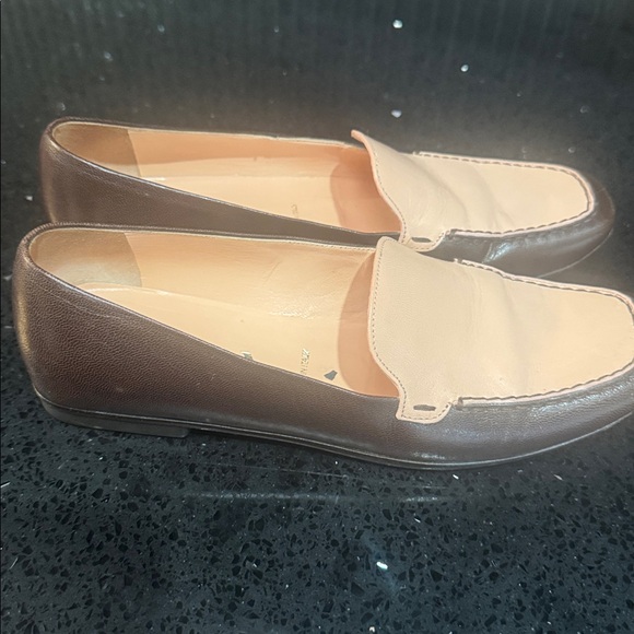 Prada Women's Tan and Dark Brown Loafers - Picture 2 of 7